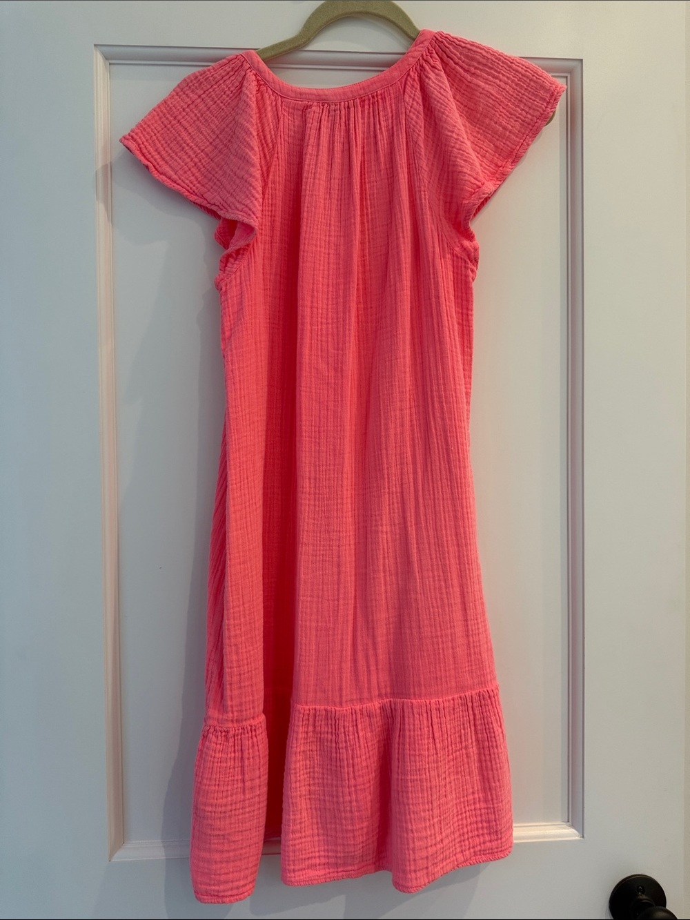 Vineyard Vines Coral Pink Button-Front Mini Dress - Picture 3 of 3